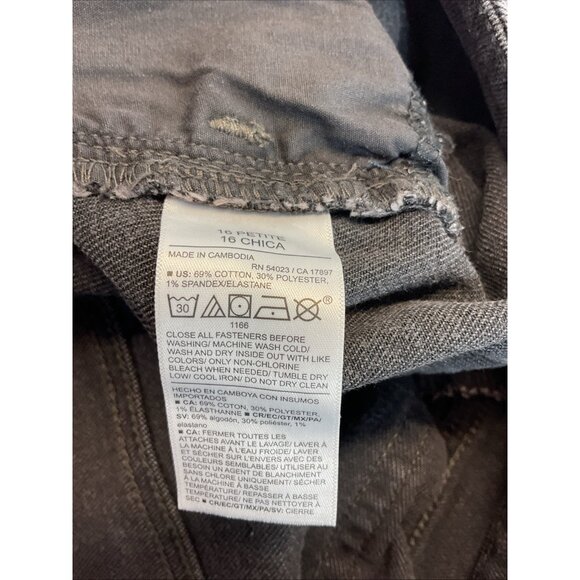 Old Navy Women Petite Size 16 Wow Wide Leg Jeans High Rise Dark Gray NEW - Picture 6 of 9